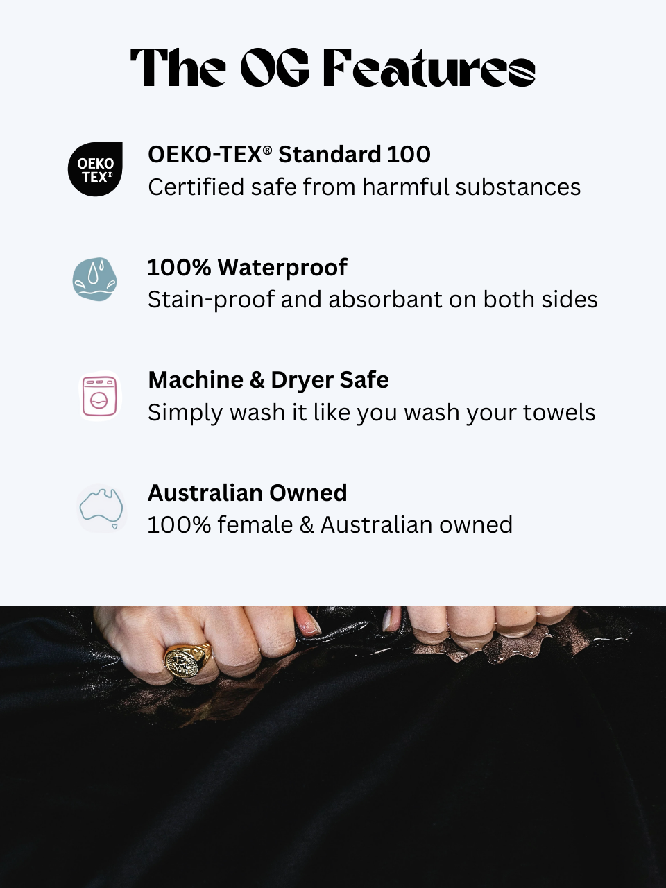 Waterproof Splash Blanket™ - Black on Black The OG