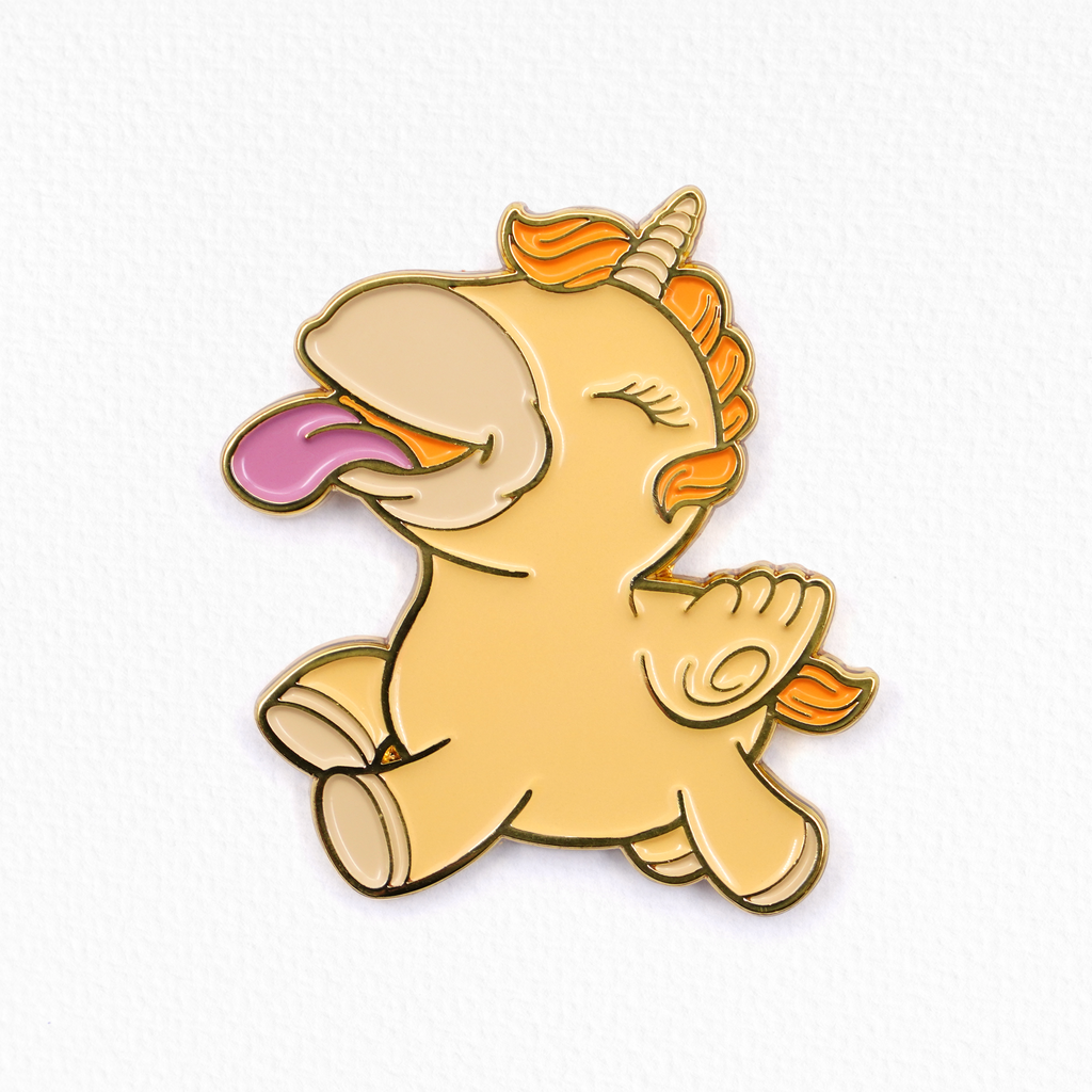 Bean Blossom - Large Enamel Unicorn Pin Badge