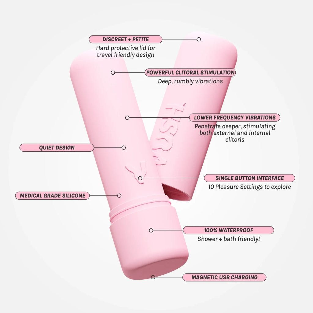 Gloss - Compact + Rechargeable Pink Bullet Vibrator with Travel Case