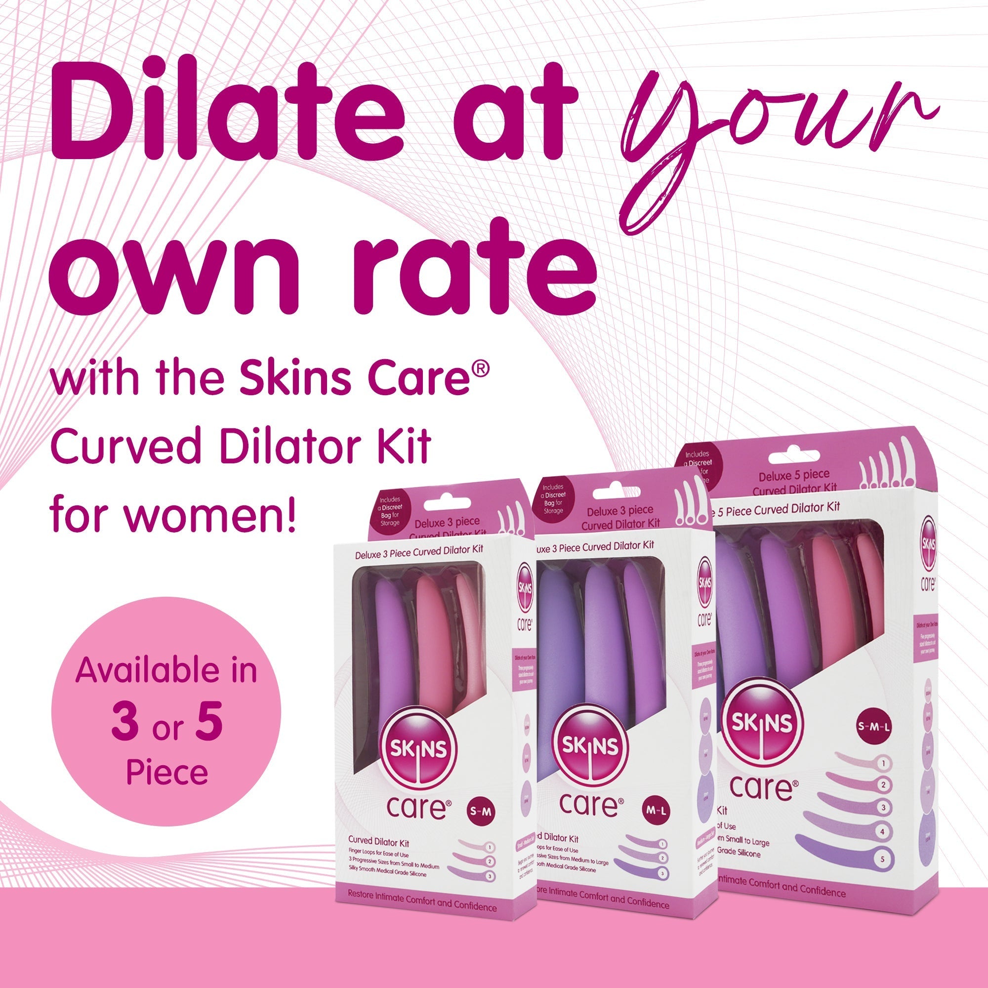 Skins Care 3-Piece Curved Dilator Kit (Sizes S-M)