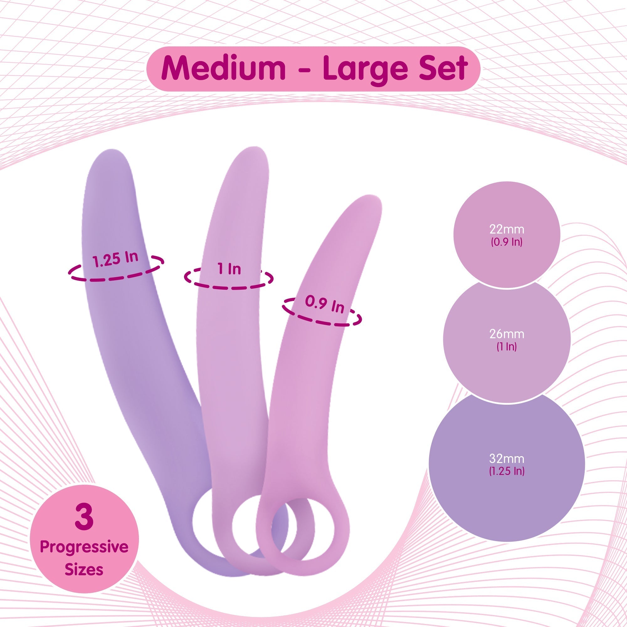 Skins Care 3-Piece Curved Dilator Kit (Sizes M-L)