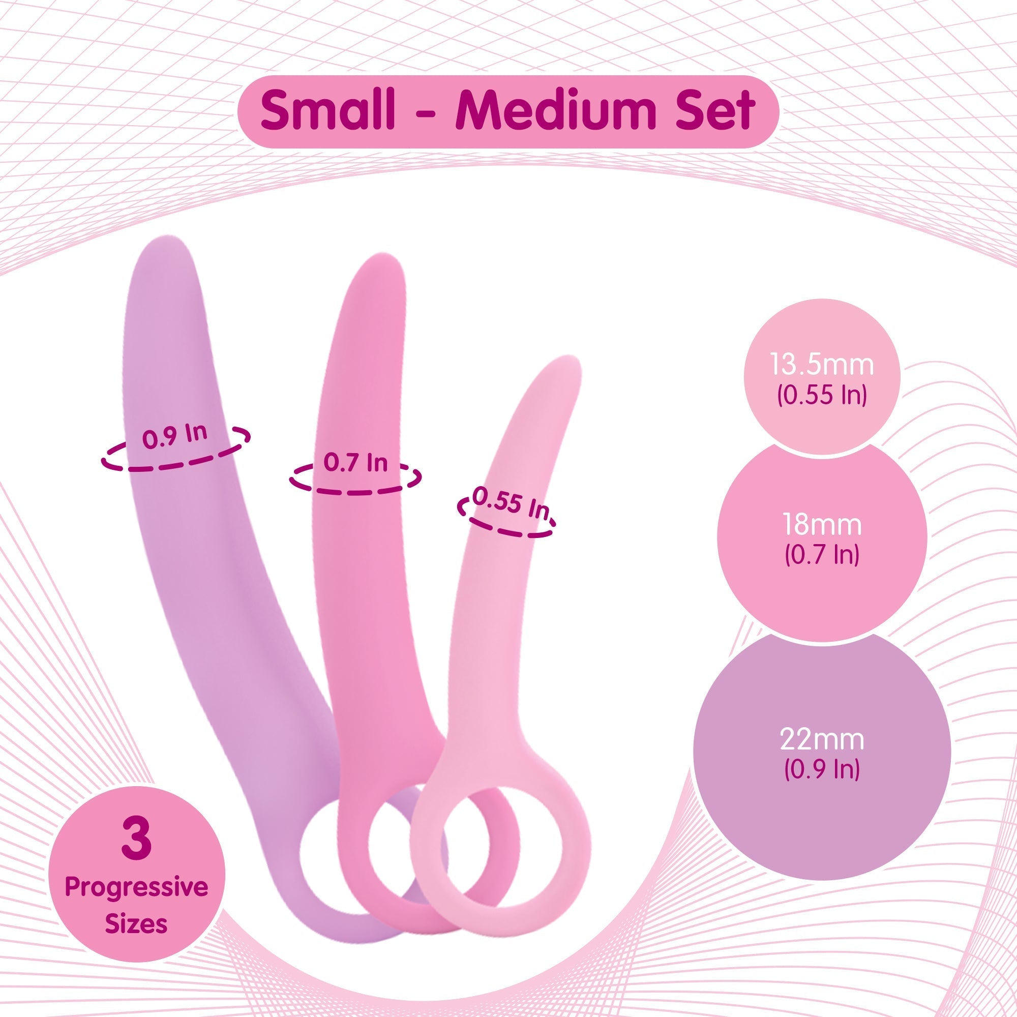 Skins Care 3-Piece Curved Dilator Kit (Sizes S-M)